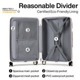 Hanke 24 Inch Luggage Suitcases With Spinner Wheels Lightweight PC Hard Shell Rolling Suitcase With Travel Lock,Checked-Medium 24-Inch(Ivory White)