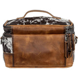 STS Ranchwear Vaquero Glamour STS-34330 Makeup Bag - Spacious Zip Around Unique Full Grain Leather Cowhide Cosmetic Organizer with 2 Compartments
