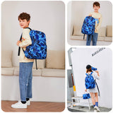 mezhsa Boy School Backpack Elementary Middle Lightning Bookbag Laptop Teenager Waterproof Lightweight 17 Inches (1-Blue)