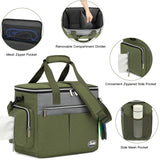 Taihoyin Dog Travel Bag for Pet Kit for Supplies with 2 Food Storage Containers 2 Collapsible Bowl 1 Feeding Mat 1 Dog Treat Pouch 7-Piece Set Perfect Road Trips Camping Weekend Doggy Gift Olive Green