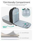 BAGSMART Laptop Backpack for Men, Backpack with Retractable Cable, 15.6 Inch Business Backpack, College Computer Backpack, Black