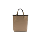 Lacoste Womens Anna Vertical Tote Bag, Black/Warm Sand, One Size