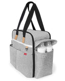 Skip Hop Diaper Bag: Iconic Duo Weekender, Extra Large Capacity with Changing Pad & Stroller Attachment, Grey Melange