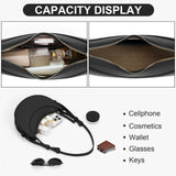 Faux Leather Saddle Bag for Women Shoulder Bag Crescent Purse Trendy Crossbody Purse Hobo Handbag