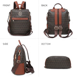 MKP Women Fashion Backpack Purse PU Leather Convertible Medium Ladies Rucksack Travel Shoulder Bags Handbag and Purse 2Pcs