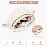 Checkered Crossbody Bum Bags for Women Nylon Checkered Purse Checkerboard Fanny Pack (A04 Beige)