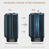 CASELLY Carry on Luggage Top opening Suitcases, Expandable with Cup Holder and USB Charging Port,Lightweight with Front Pocket Rolling Suitcases with Spinner Wheels