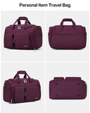 MILADA Underseat Carry On Luggage Bags for Travel Lightweight Foldable Carry On Bags for Airplanes Small Duffle Bag for Men Women TSA Approved Underseat Bag Travel Tote Bags, Purple