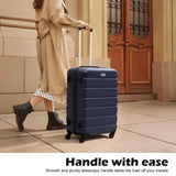 Coolife Luggage 3 Piece Set Suitcase Spinner Hardshell Lightweight TSA Lock (navy, 20/24/28)