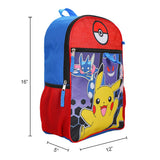 BIOWORLD Mens Pokemon Pokeball 5-Piece Backpack Set (Little Kid/Big Kid), Red, One size