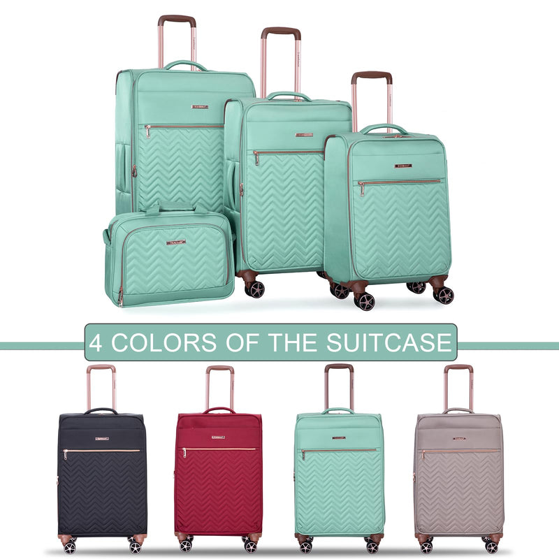 Travelhouse Luggage Set, Softside Suitcase 4-Piece (16/20/24/28), Expandable Lightweight Luggage Sets with Duffel Travel Bag,Suitcase with Double Spinner Wheels