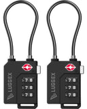 LUGGEX TSA Locks for Luggage, Suitcase Locks TSA Approved, Luggage Locks, Ease of Use & Durable(Black,2 Pack)