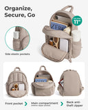 BAGSMART Mini Backpack for Women, Lightweight Puffer Small Backpack Purse, Quilted Casual Travel Daypack, Cute Water-Resistant Bookbag for Daily, Brown