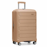 Traveler's Choice Pagosa Hardshell Expandable Luggage with Spinner Wheels, Latte Beige, 26-Inch Medium