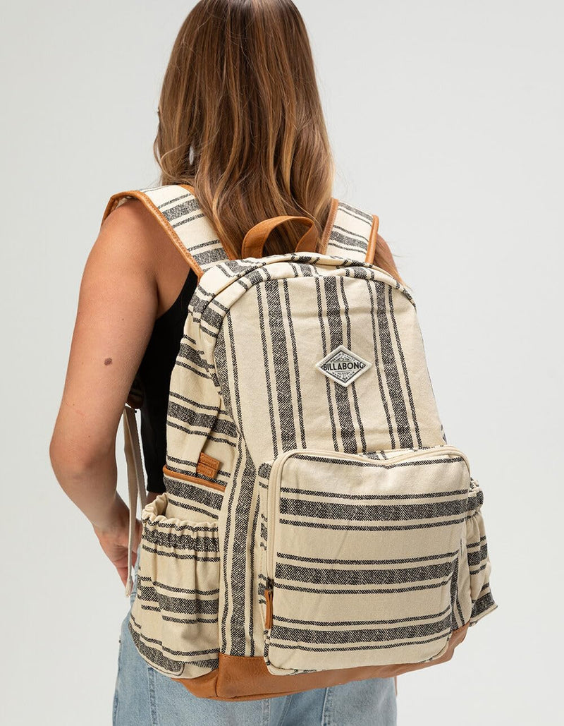 Billabong Womens Home Abroad Backpack, Black & White