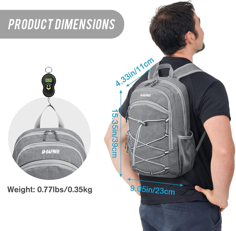 G4Free 12L/20L Small Hiking Backpack RFID Mini Rucksack Compact Multipurpose Daypacks for Men Women Camping Walking Daytrip Travel, Light Grey, 12l, Daypacks
