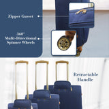 Tommy Bahama 3-Piece Rolling Luggage Set, Soft-Sided Suitcases with Wheels, 22, 26, and 30 Inch, Blue