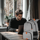 Ytonet Gym Backpack For Men Women, Backpack for Men with Shoe Compartment, Water Resistant Workout Sports Bag Fit 15.6 Inch Laptop, Gym, Sports, Camping, Hiking, Grey