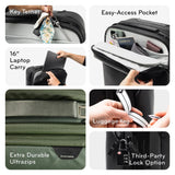 Peak Design Roller Pro Carry-On, Black, Expandable Small Suitcase with Wheels, Carbon Fiber Handle, Drawbridge Opening, Hybrid Soft/Hard Shell, Custom Hardware, Fits XL Camera Cube or Packing Cubes