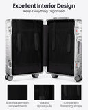 UrbanExplorer All Aluminum Carry On Luggage Hard Shell Suitcases with Spinner Wheels Zipperless Luggage 20 inch Small Carry On Suitcase for Short Trips, Sliver