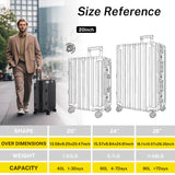 Krute No Zipper Luggage Set 2 Pieces Aluminum Frame Suitcase Sets Polycarbonate Hard Shell Luggage TSA Lock Checked Suitcase with Spinner Wheels