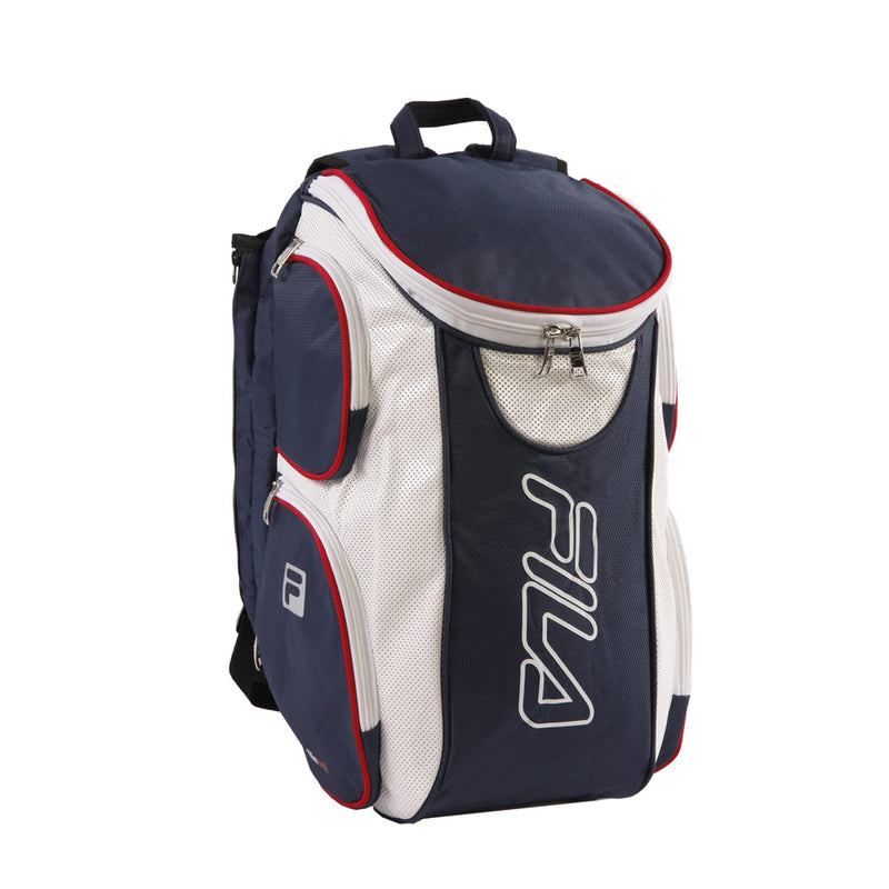 Fila Ultimate Tennis Backpack with Shoe Pocket, Navy/White/Red