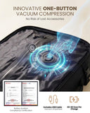 Fanwoli Rolling Vacuum Backpack Travel with One-Button Compression, 55L Expandable, Water Resistant Carry-On Suitcase Luggage, Ideal for Outdoor/Family/Trips