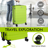 AnyZip Luggage PC ABS Hardside Lightweight Suitcase with 4 Universal Wheels TSA Lock Carry-On 20 Inch Apple Green