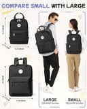 Black Small Backpack for Girls, Teenage Girls' Backpacks Middle School Students Bookbag Outdoor Daypack, Lightweight Casual Travel Daypack for Women Men, Classic Basic College Backpack for Teen Boys