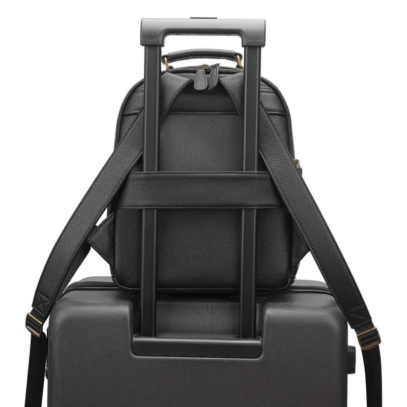 Divvia Small Camera Backpack Classic PU Leather for DSLR, Professional Camera Bag for Photographers with 11 Inch Pad/Tablet Compartment Small 10L Black