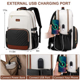 Laptop Backpack for Women Bookbag: 15.6 inch Work School Backpacks with Pouch Pocket for Large Capacity Cup & USB Charger College Book Bag Travel Business Nurse Teacher Bookbags Anti-theft Back Pack