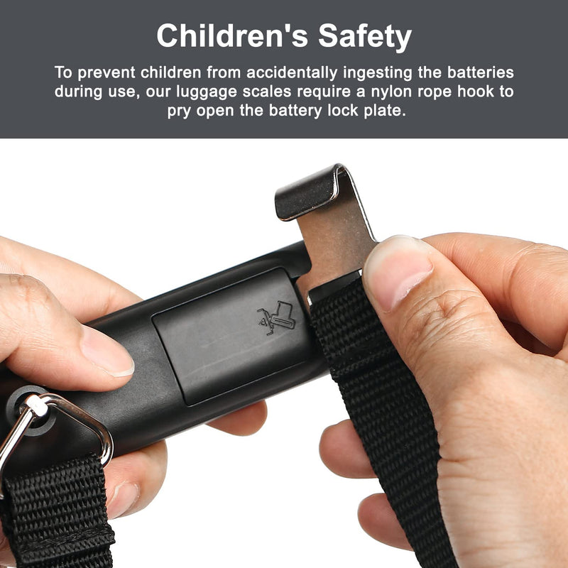 Travel Inspira Luggage Scale, Digital Luggage Scales, Baggage Scale with Backlit LCD Display,110LB / 50KG, Battery Included(Black)