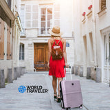 World Traveler Dejuno Tonal 2-Piece Polycarbonate Lightweight Hardside Expandable Spinner Luggage Set with TSA Lock - Lavender (20 & 28)