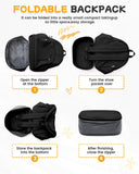 BJLFS Small Black Gym Backpack for Women Men, Waterproof Gym Track Bag with Expandable Shoe Compartment, Lightweight Mini Casual Daypack Sports Back Pack for Travel Hiking Dance Yoga Fitness Track
