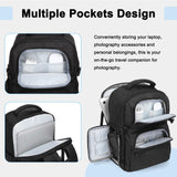 MOSISO Camera Backpack, DSLR/SLR/Mirrorless Camera Case, Side Quick Access Photography Travel Bag with 15-16 inch Laptop Compartment&Rain Cover&3 Front Pockets Compatible with Canon/Nikon/Sony, Black