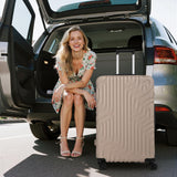 Eeeza Luggage Sets 5 Piece Suitcase with ABS Hard Shell Lightweight TSA Lock and Double Rotatable Detachable Wheels(Gray,20"/24"/28"/DB/TB)