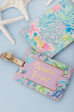 Lilly Pulitzer Vegan Leather Passport Holder, Cute Passport Cover, Travel Wallet with Credit Card Slots, Swizzle In