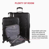 SwissGear 7366 Signature Hardside Expandable Luggage with Spinner Wheels, TSA Lock, Cup-Holder, Black, 3-Piece Set (19/23/27)