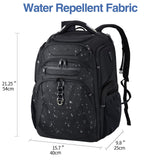 KROSER TSA Friendly Travel Laptop Backpack 18.4 inch XXXL Gaming Backpack Water-Repellent College Daypack Business Backpack with RFID Pockets & USB Port for Men/Women-Black