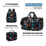 JinBeryl Toddler Backpack for Boys or Girls, Little Kids Backpack for Preschool or Kindergarten (Dinosaur Black, Small)