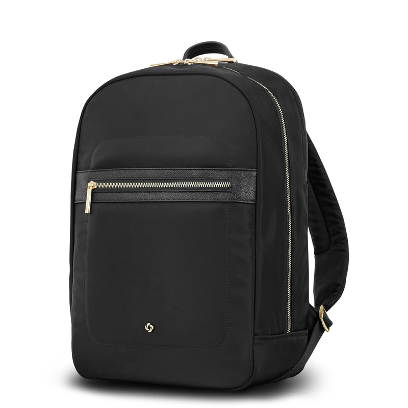 Samsonite Mobile Solutions 2 Essential Backpack - Work & Commuter Backpack with Padded Laptop Compartment, Front Zip Pocket with Key Leash, Water Bottle Sleeve, StackIt™ Strap - Black