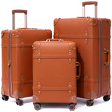 NZBZ Vintage Luggage Sets for Women Retro Suitcase Cute Vintage Expandable Luggage of 3 (Rust Orange, 20inch & 24inch & 28inch) | Backpacks4Less