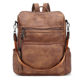 CLUCI Backpack Purse for Women Travel Backpack Large Leather Fashion Designer Lady Shoulder Bag with Tassel Brown
