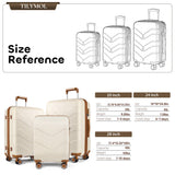 TILYMOL Luggage Sets 3 Piece with Spinner Wheel, Hardside Suitcase Set with TSA Lock, Expandable Lightweight Travel Luggage for Men and Women, White