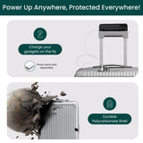 Nobl Travel Carry On Expandable Luggage, Noble Aluminum Frame PC Hard Shell Suitcase, 22.5”x14.2”x9.8” Airline Approved, 360° Spinner Wheels, TSA Locks, USB Charging, Cup & Phone Holder - Silver