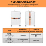 Vigorport Luggage Straps for Suitcases 2 Pack, Heavy Duty Metal Buckle Luggage Belt Strap, TSA Approved Suitcase Belt, Stretchable Travel Strap for Luggage (Orange, 72''L & 79''L)
