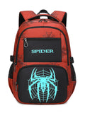 BLUWEI Kids Backpack Boys 18in Cool Luminous Spider Bookbag Elementary Teens School Bag Age 6-12 Compartments (Red)