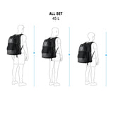 ARENA All Set Sports Swim Backpack Athletes Gym Rucksack Multisport Daypack Large Size Training Gear Equipment Bag for Teens Men Women, 45 Liters, Scratched