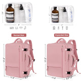 Hanples Carry on Travel Backpack for Women, Large 40L Personal Item Luggage Backpack,17inch Laptop Backpack TSA Flight Approved, Travel Essentials Casual Daypack with 2 Toiletry Bags (Pink)