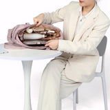 NISHEL Travel Puffy Tote Bag For Women, Ultra-Lightweight Large Tote Purse For Office Day And a Short Weekend, Peach Pink